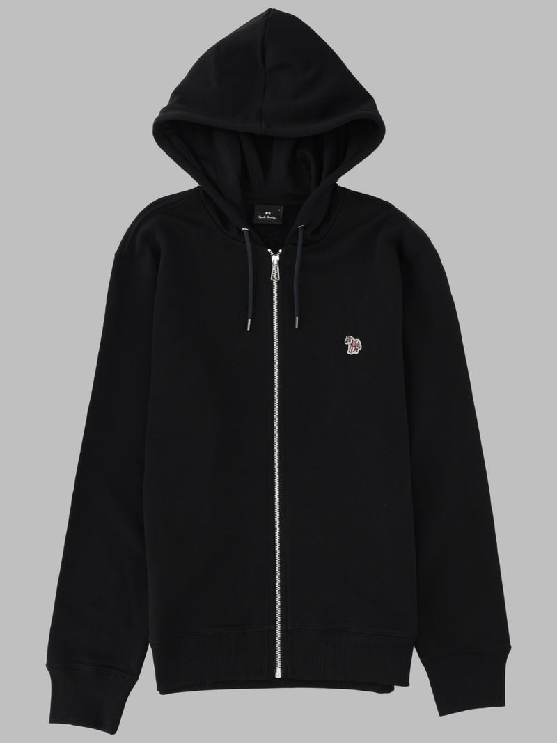 FELPA "ZEBRA" CON ZIP E CAPPUCCIO