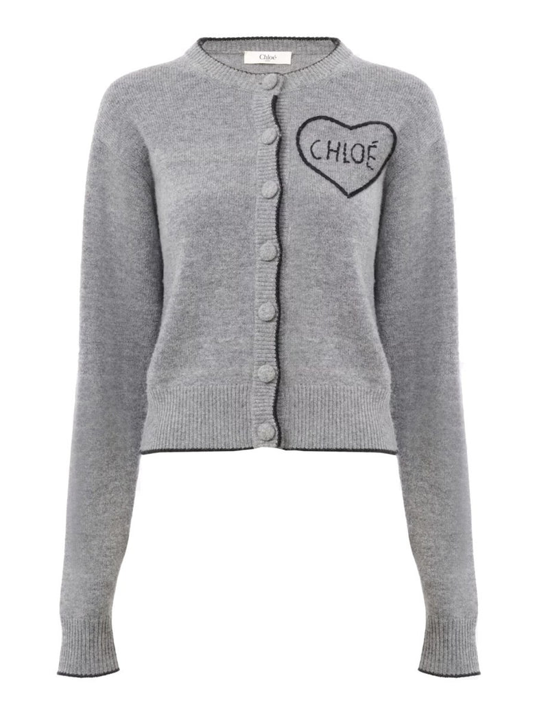 FITTED CARDIGAN WITH LOGO