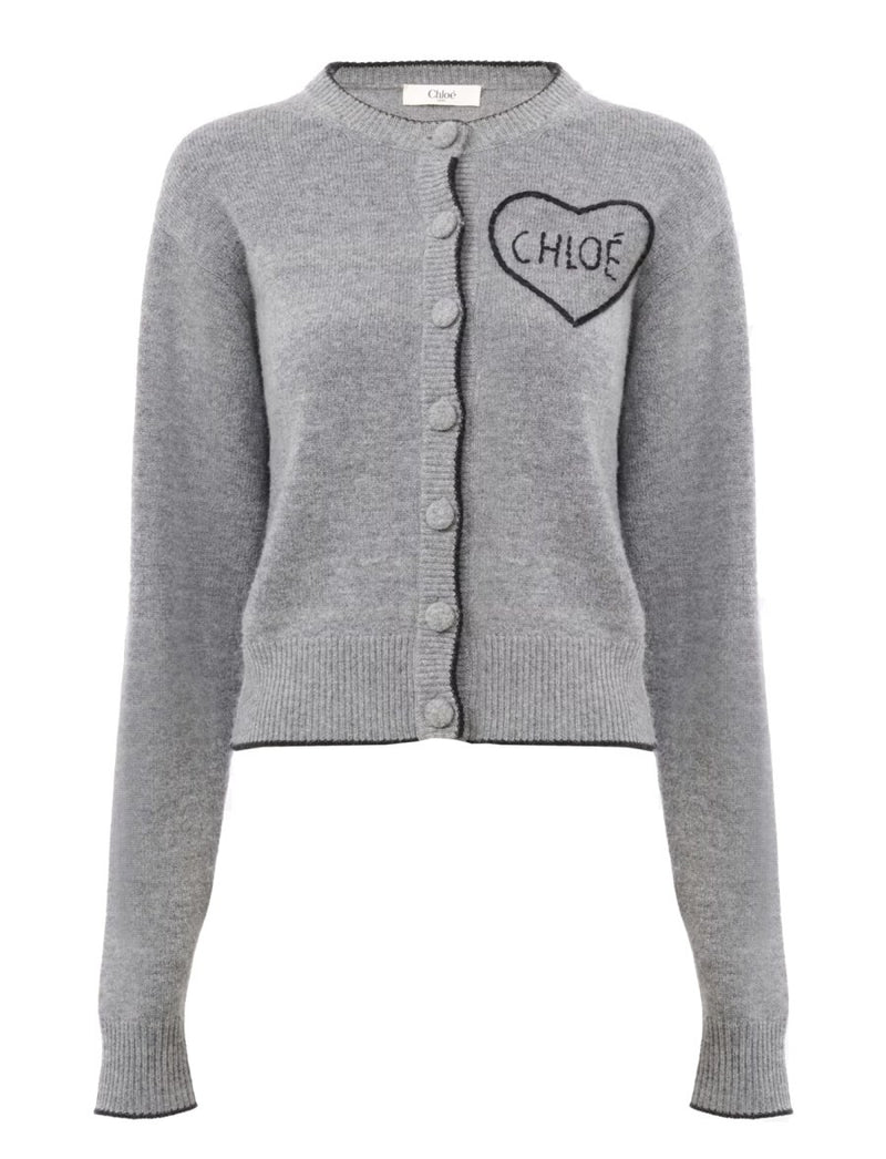 FITTED CARDIGAN WITH LOGO