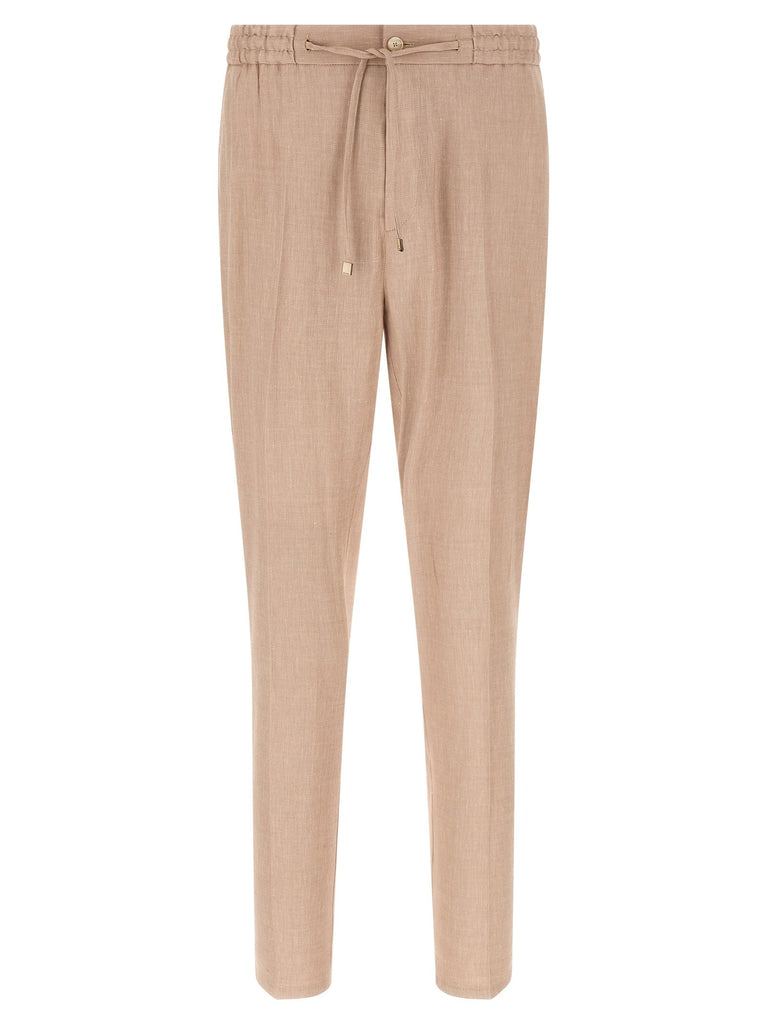 Flamed linen joggers