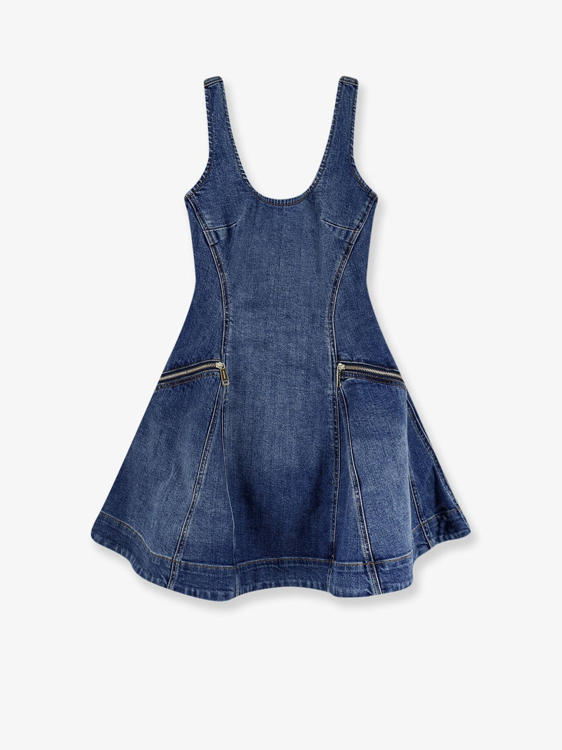 Flared denim mini dress