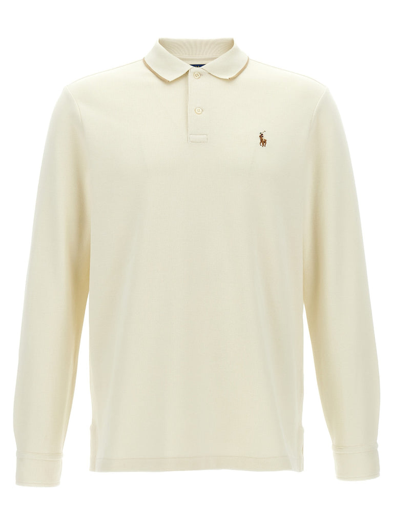 Fleece cotton polo shirt