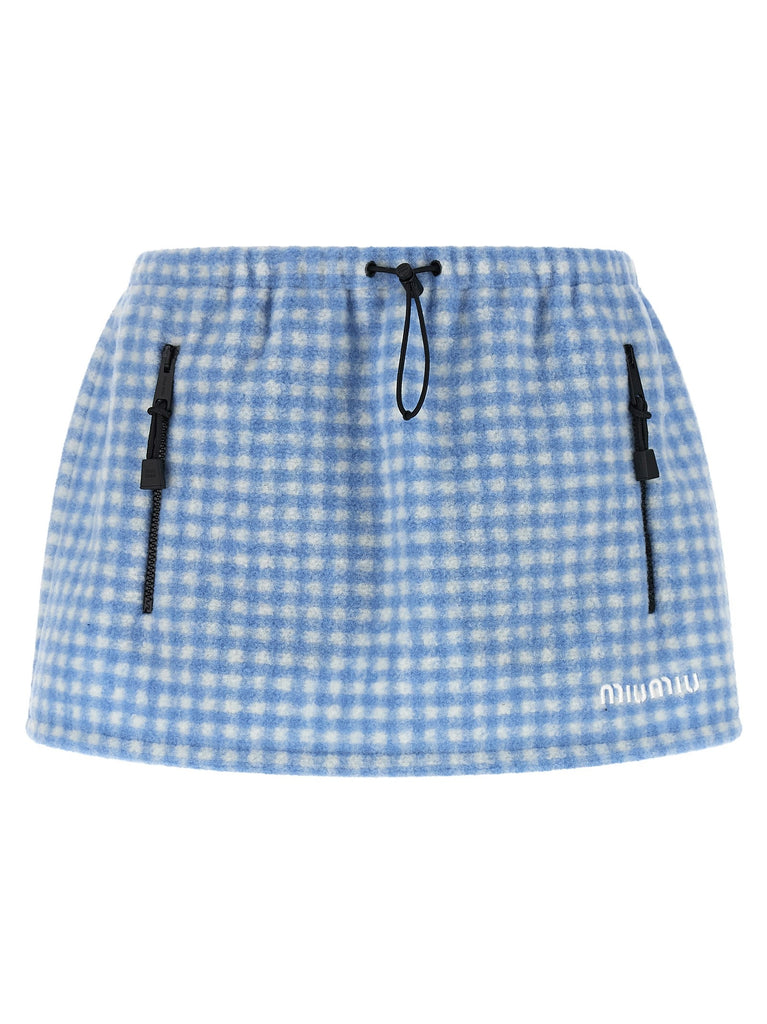 Fleece-effect vichy skirt