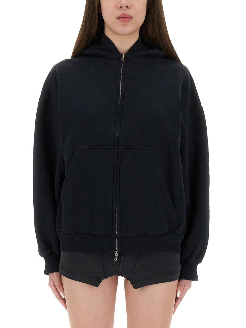 "FLIPPED" ZIPPERED SWEATSHIRT