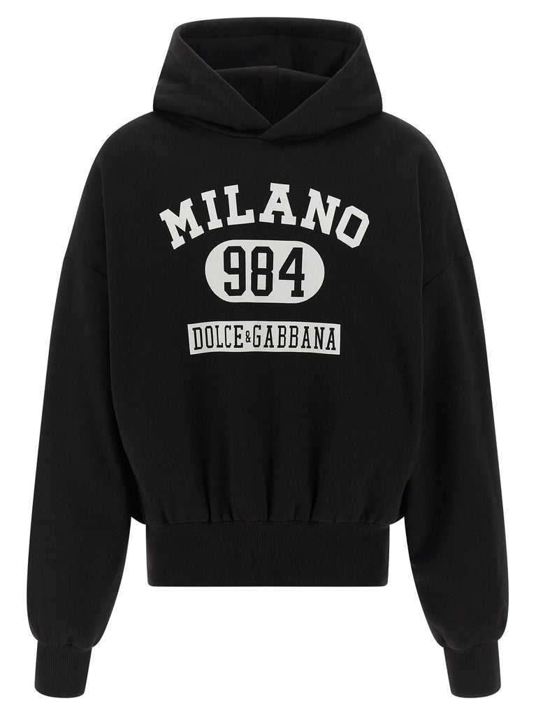 Flocked print hoodie