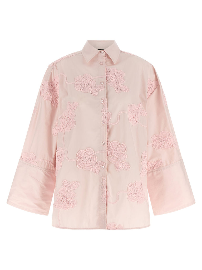 Floral embroidery shirt