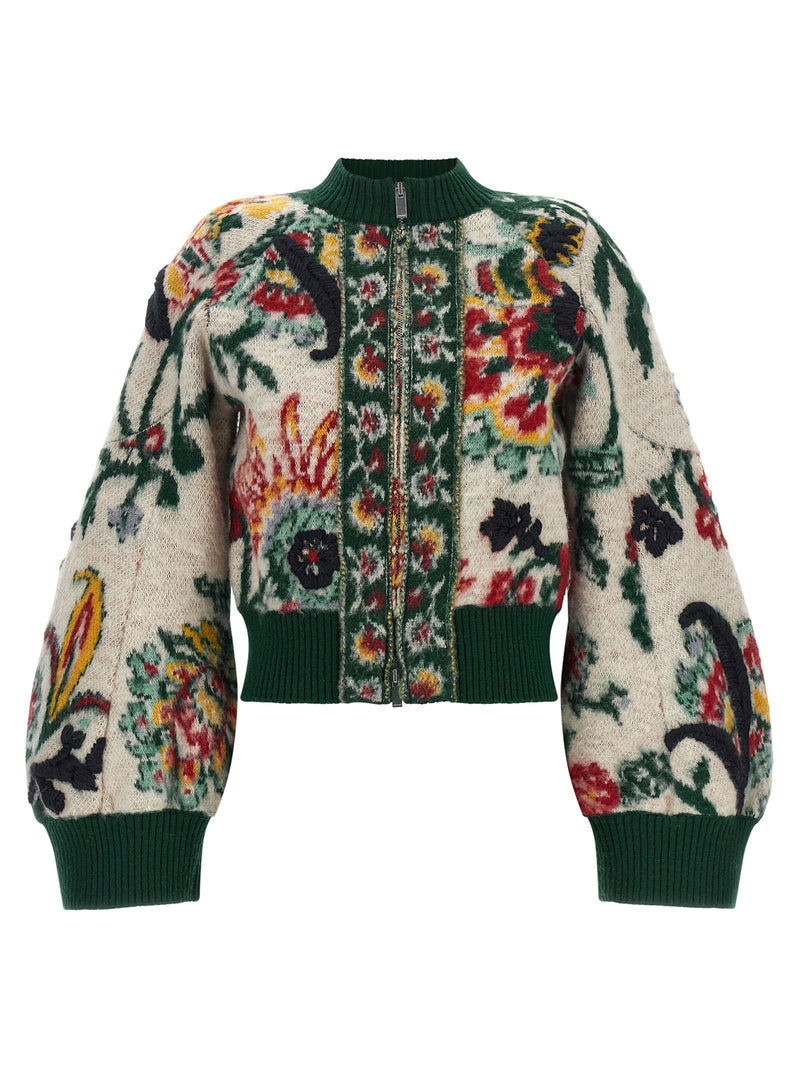 Floral jacquard blouson