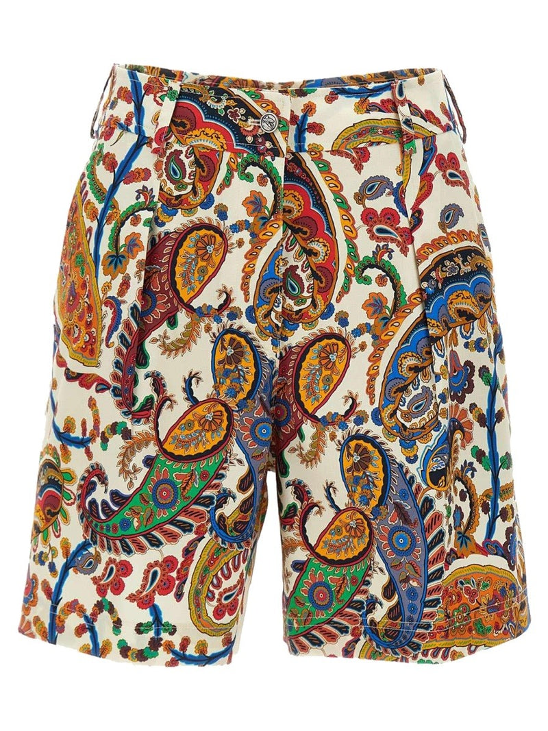 FLORAL PAISLEY PRINT SHORTS