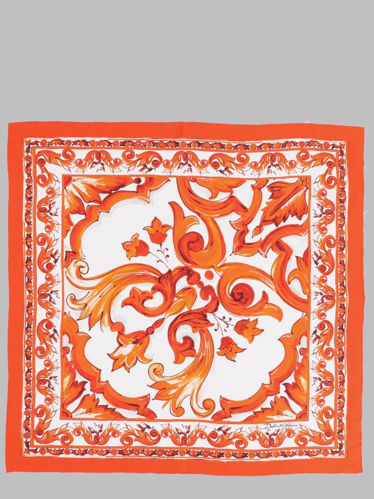 FOULARD IN TWILL DI SETA STAMPA MAIOLICA