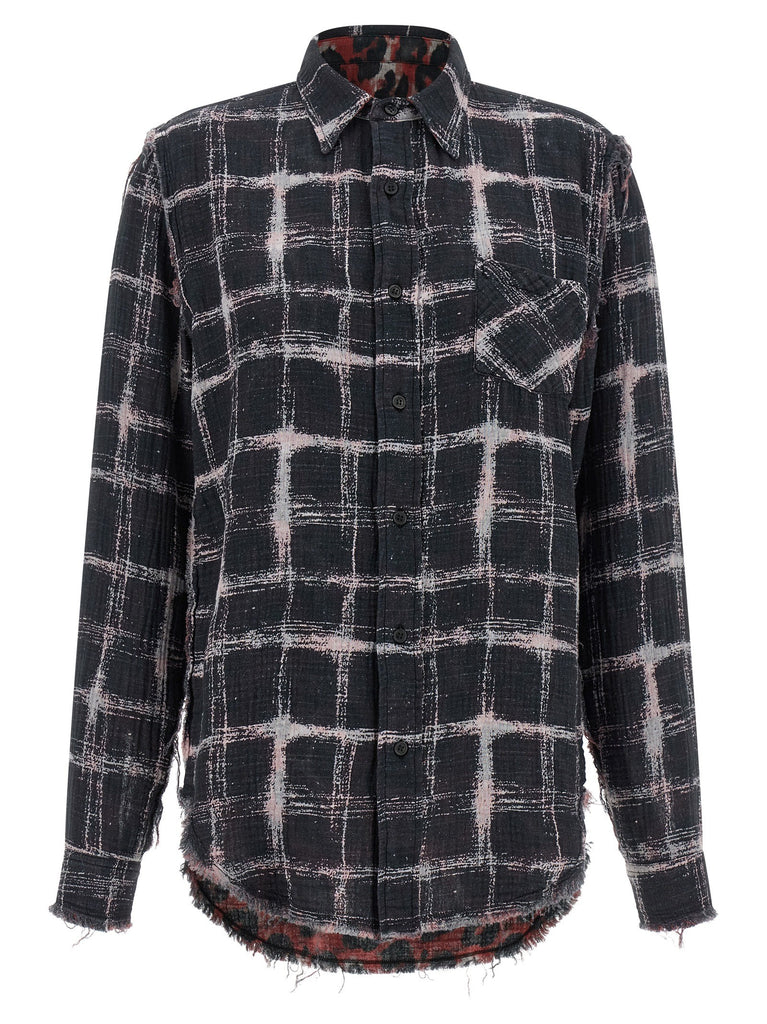 Fringed hem reversible shirt