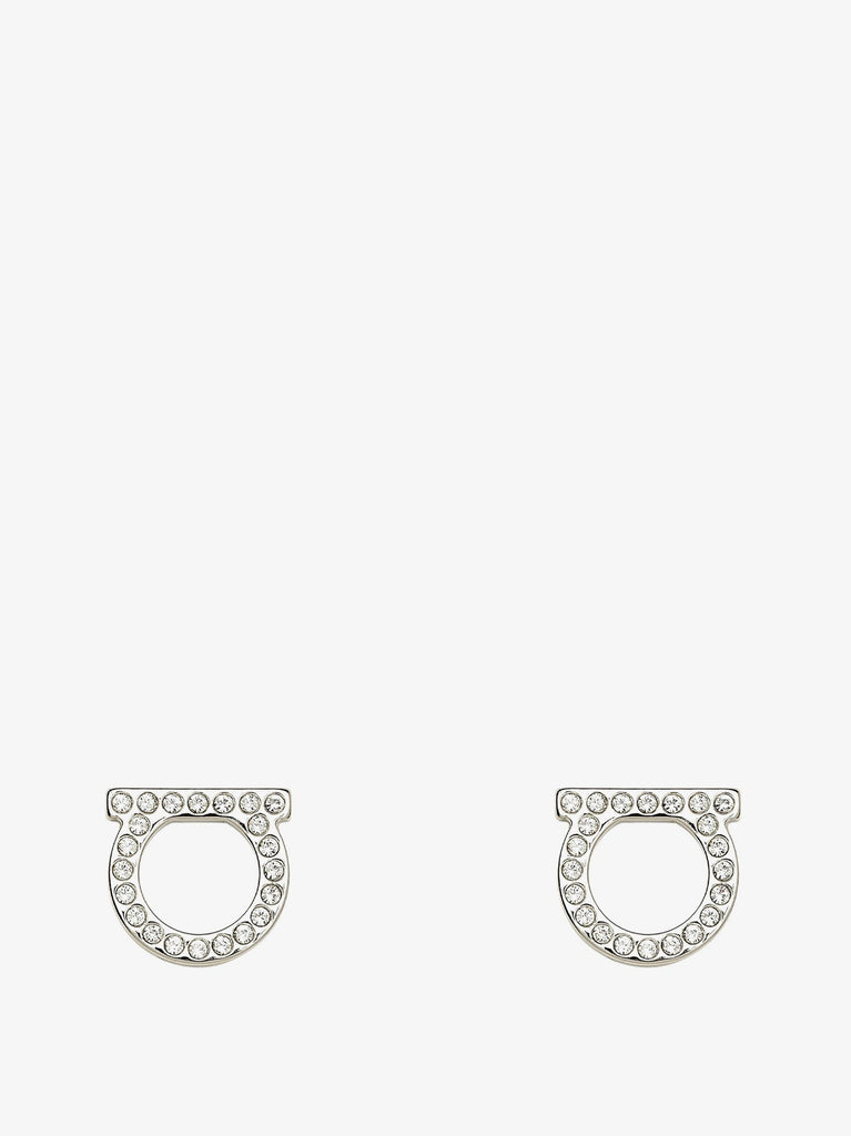 Gancini Crystals Brass Earrings