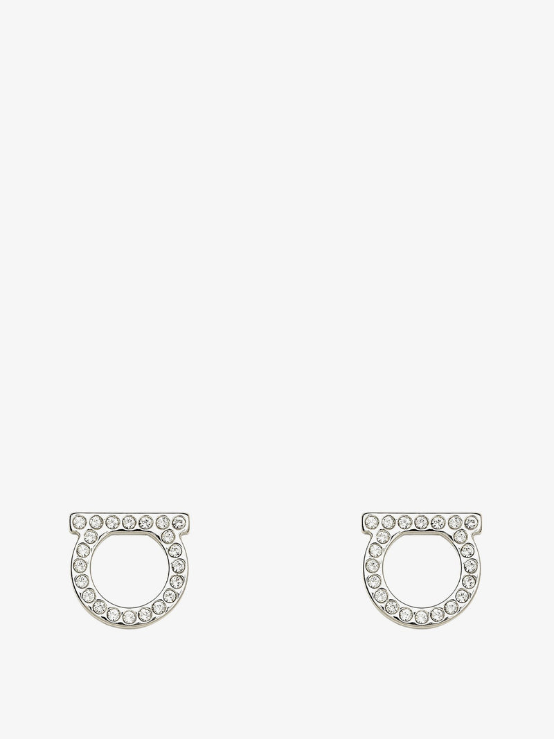 Gancini Crystals Brass Earrings