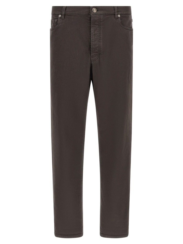 Garment-dyed denim jeans