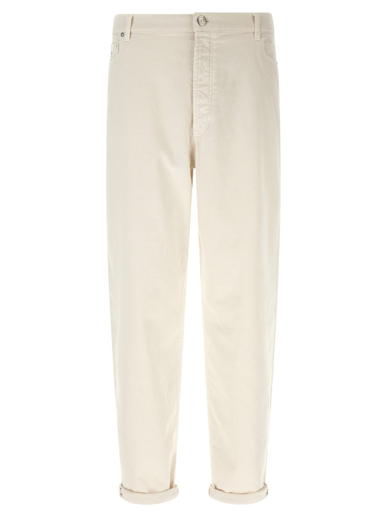 Garment-dyed denim jeans