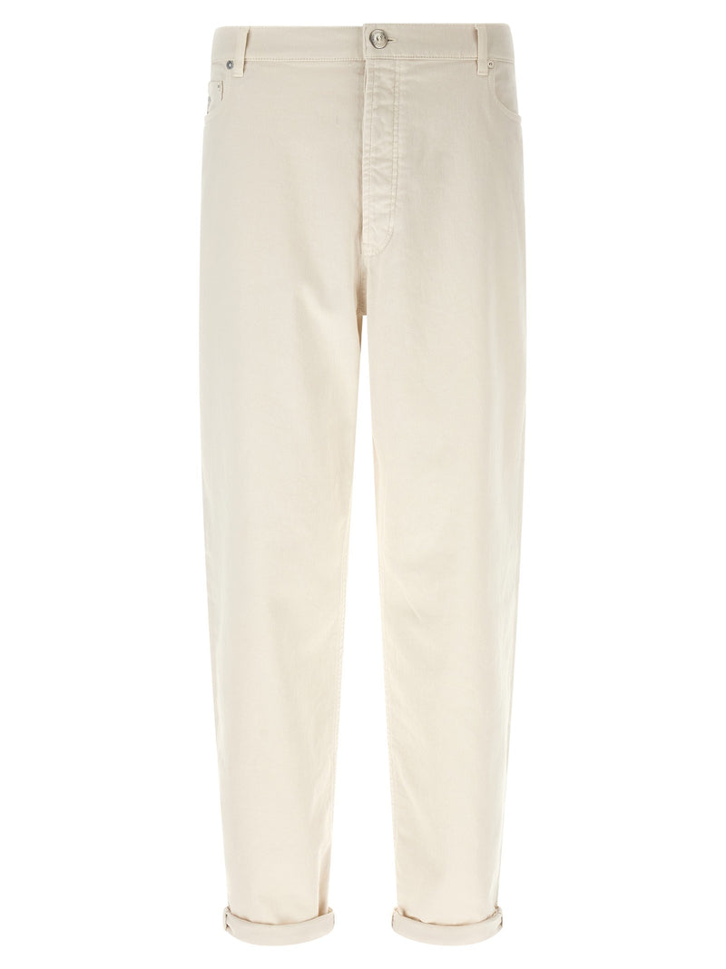 Garment-dyed denim jeans