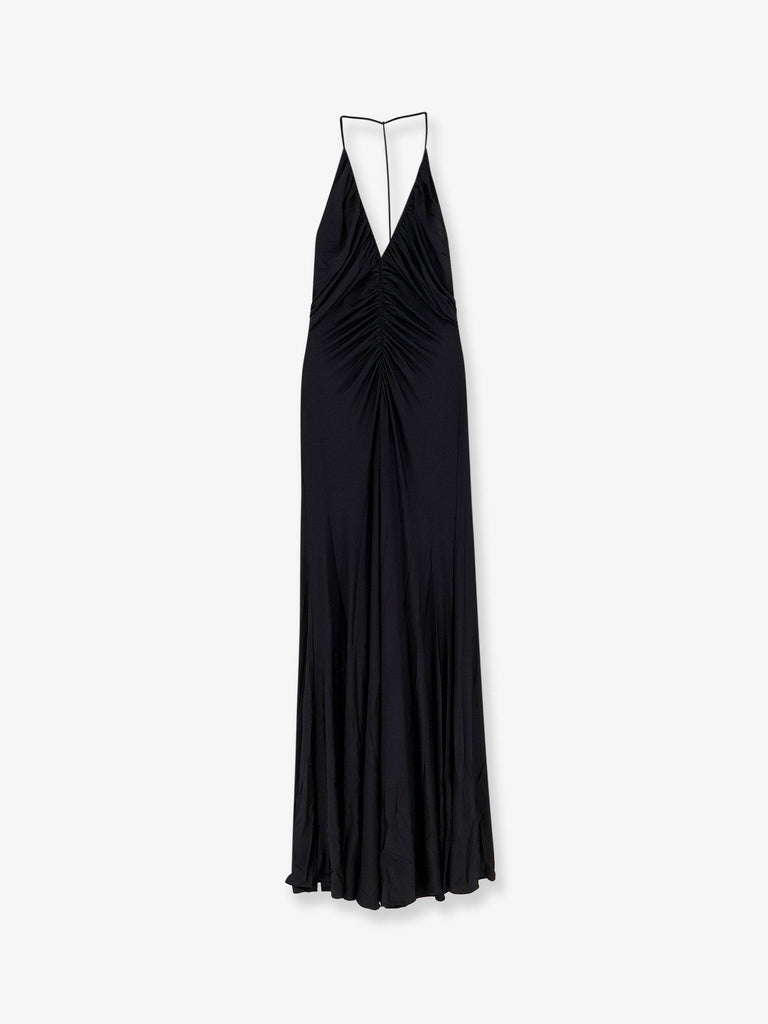 Gathered jersey long dress