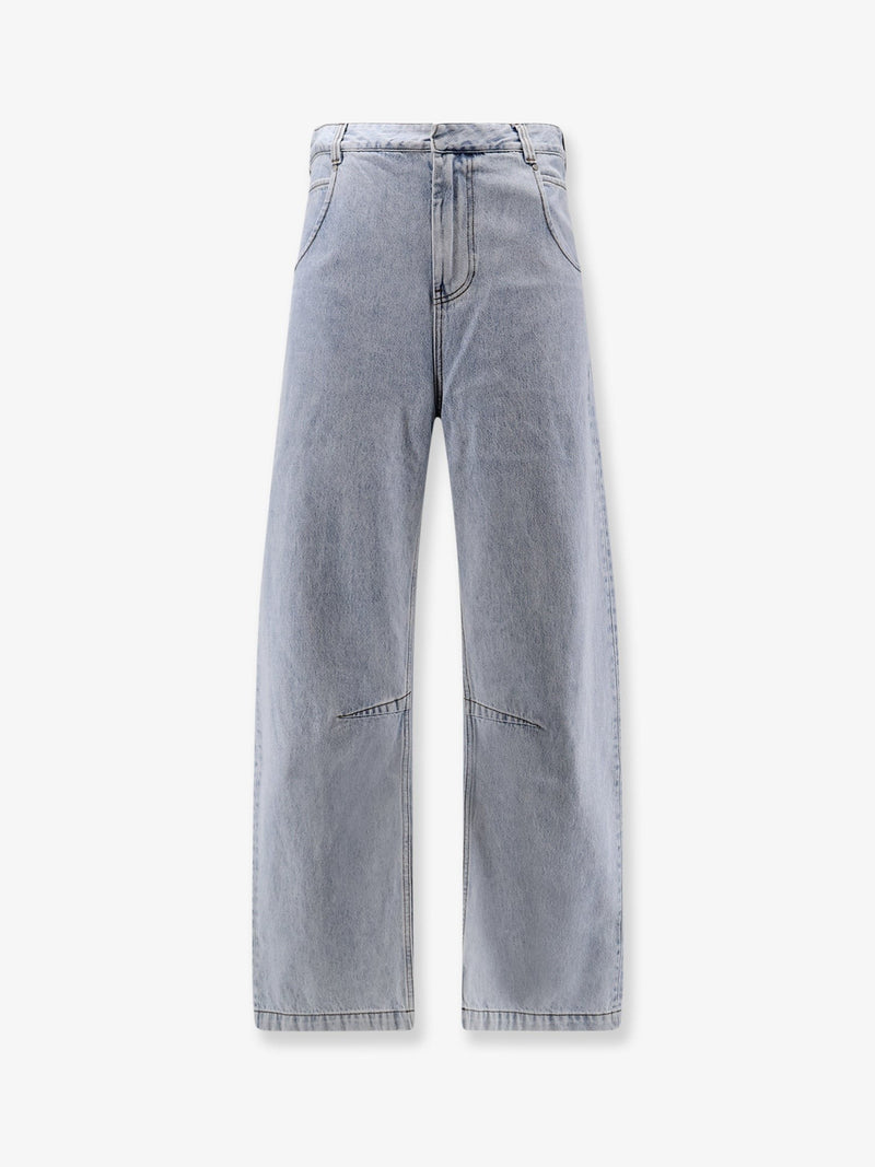 Gem cotton jeans with back leather logo patch