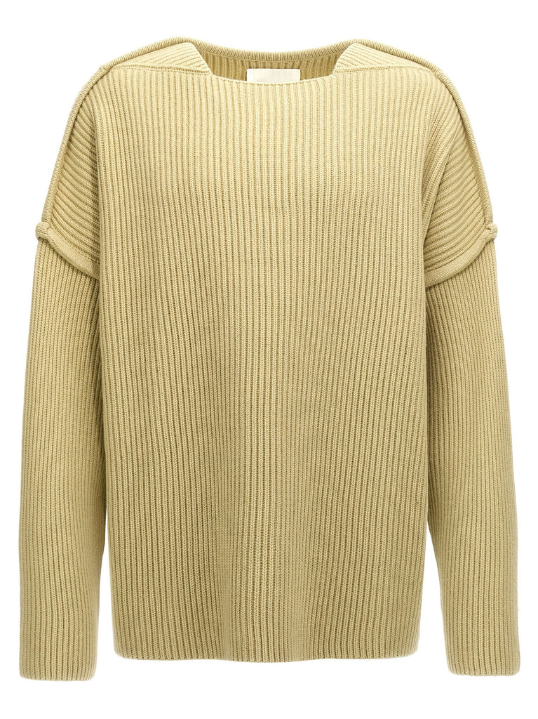 Geometric neckline sweater