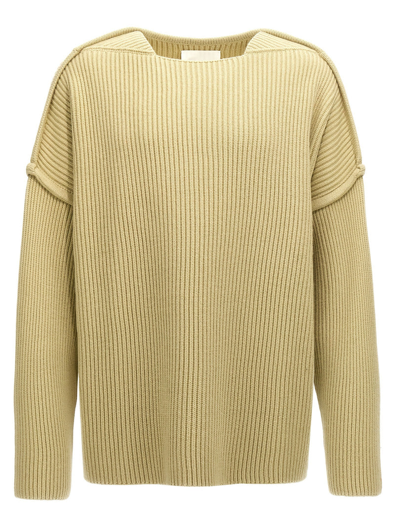 Geometric neckline sweater