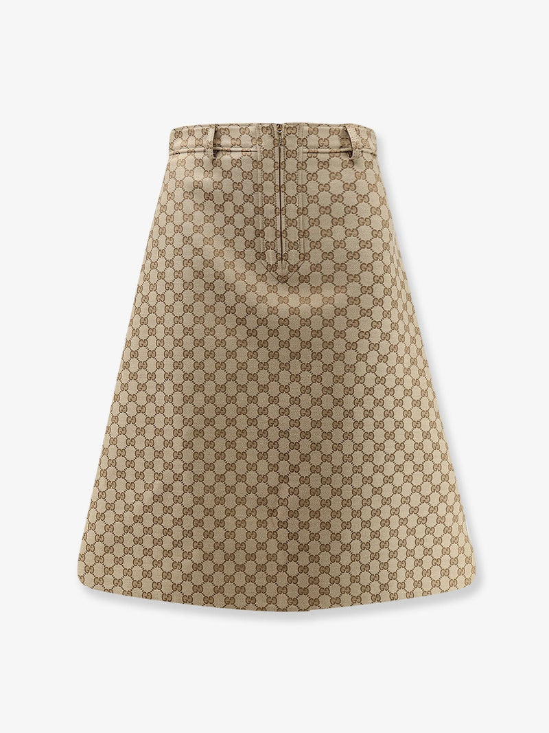 GG cotton canvas skirt