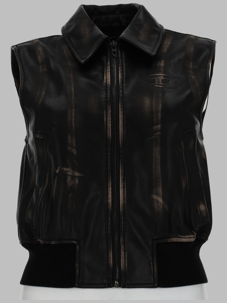 GILET BOMBER CON EFFETTO DISTRESSED