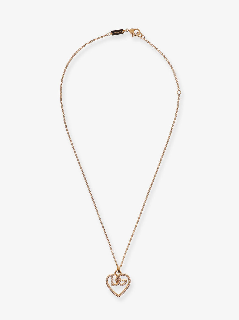Gold brass necklace with rhinestones