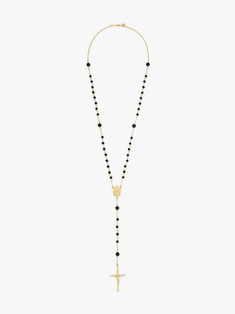 Gold brass rosary with natural stones