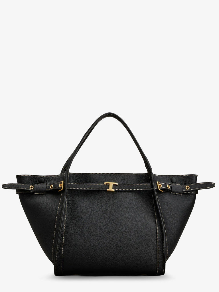 Hammered laeather tote bag