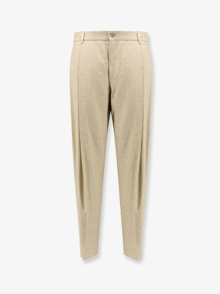 Hemp, linen and silk trousers with tweed effect
