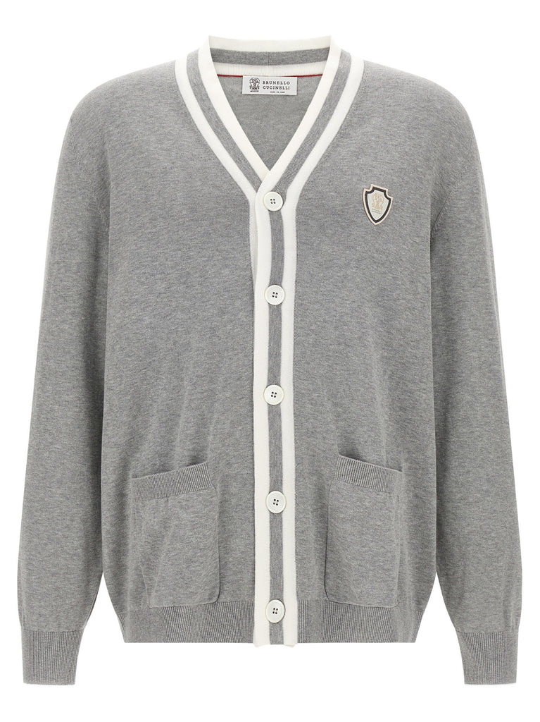 Heraldic logo cardigan