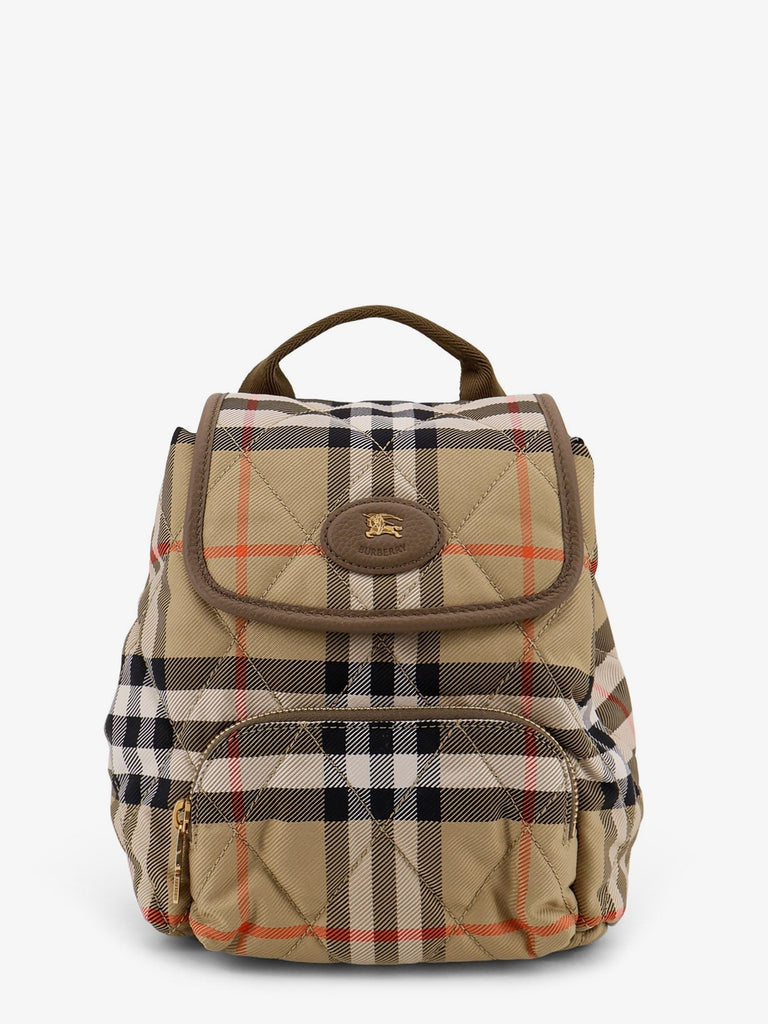 Horseshoe nylon backpack with check pattern