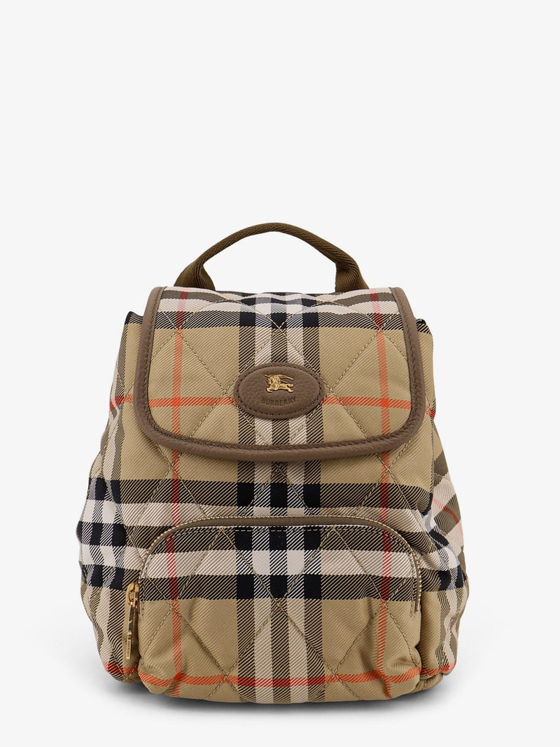 Horseshoe nylon backpack with check pattern