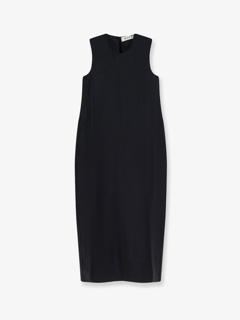 Hourglass linen and silk blend long dress