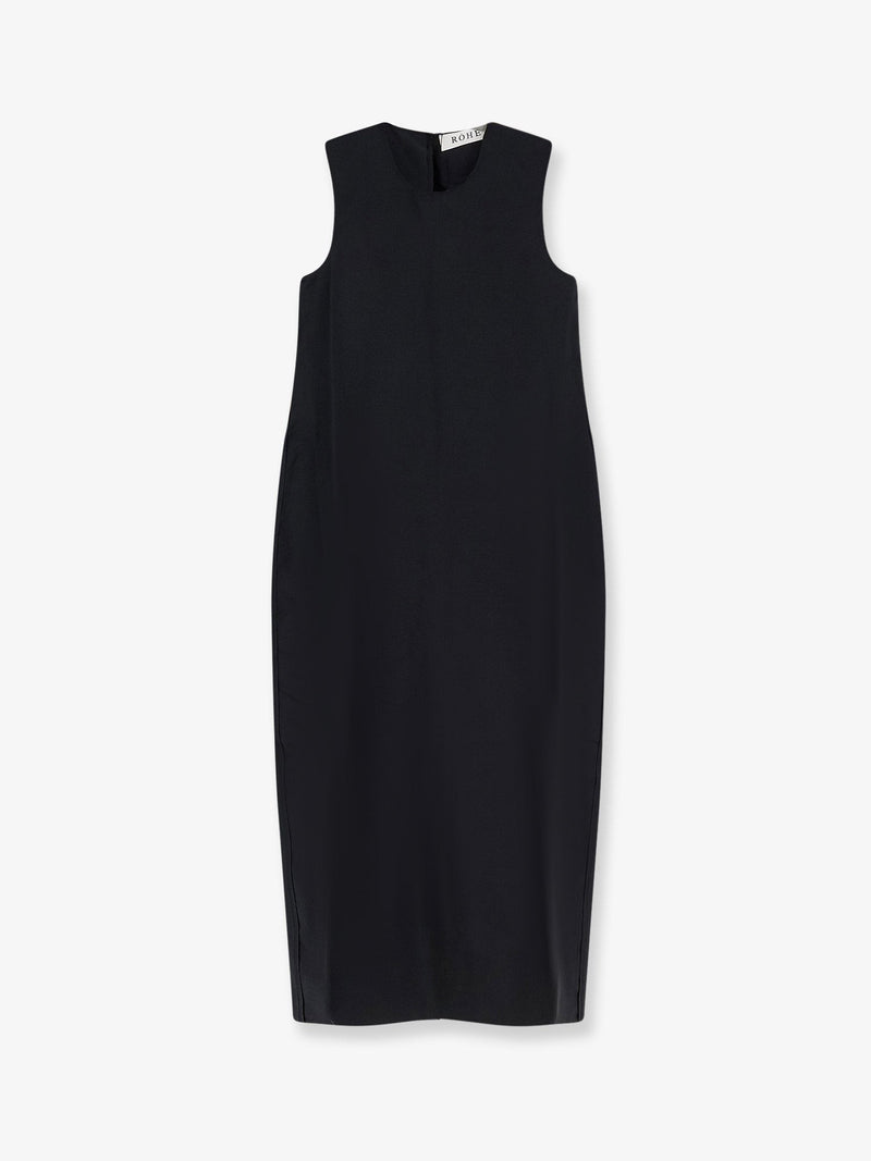 Hourglass linen and silk blend long dress