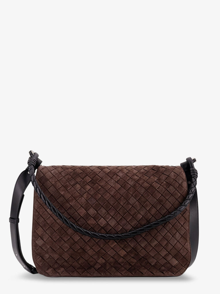 Intrecciato suede shoulder bag