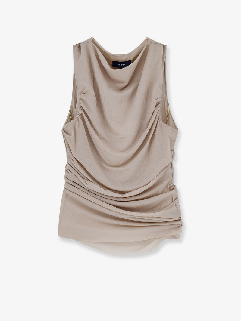 Irina extra-fine cotton crêpe top