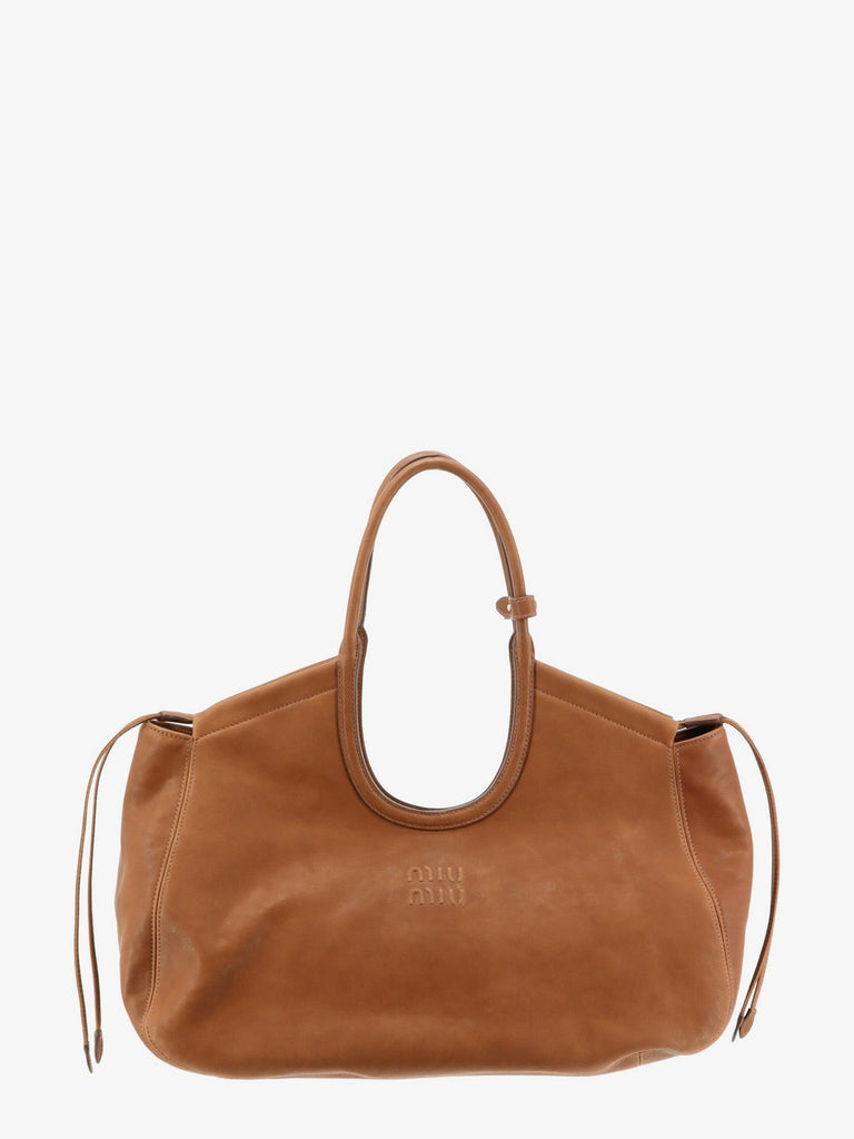 Ivy leather handbag with front lettering logo