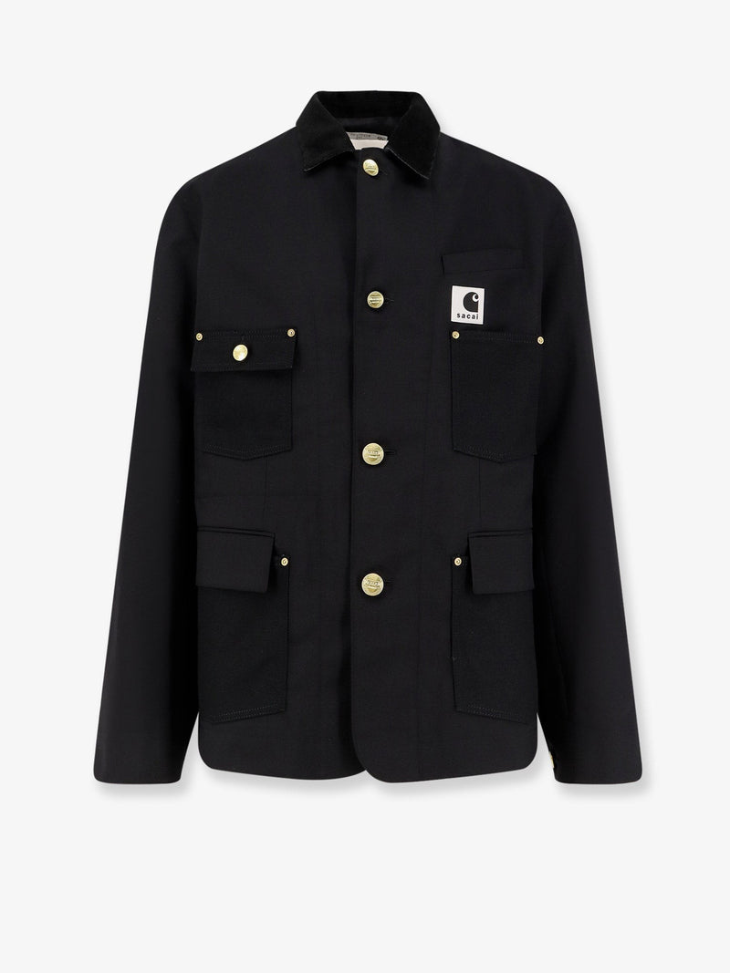 Jacket with double logo patch