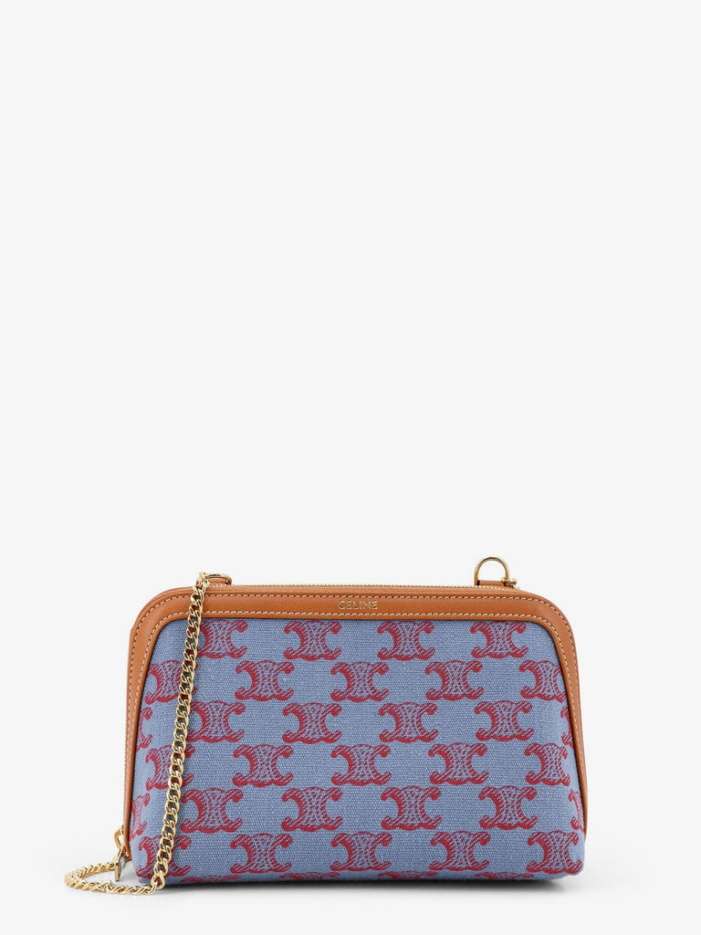 Jacquard fabric crossbody bag with all-over Triomphe logo