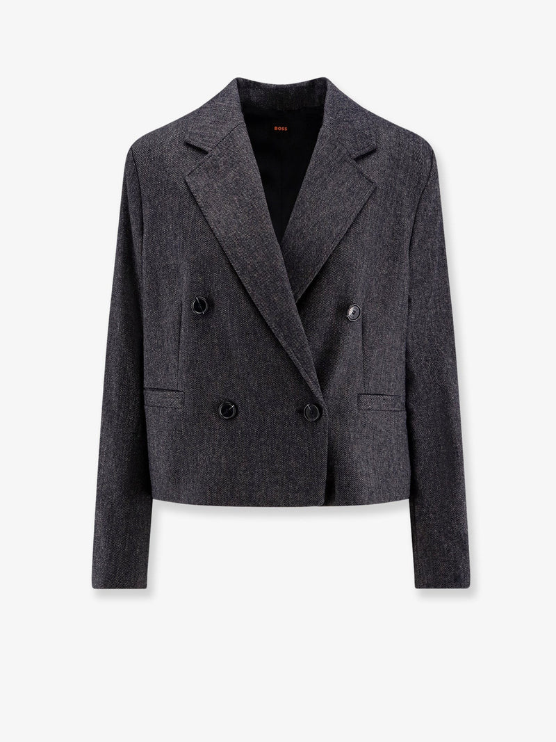 Jafleni double-breasted wool blend blazer