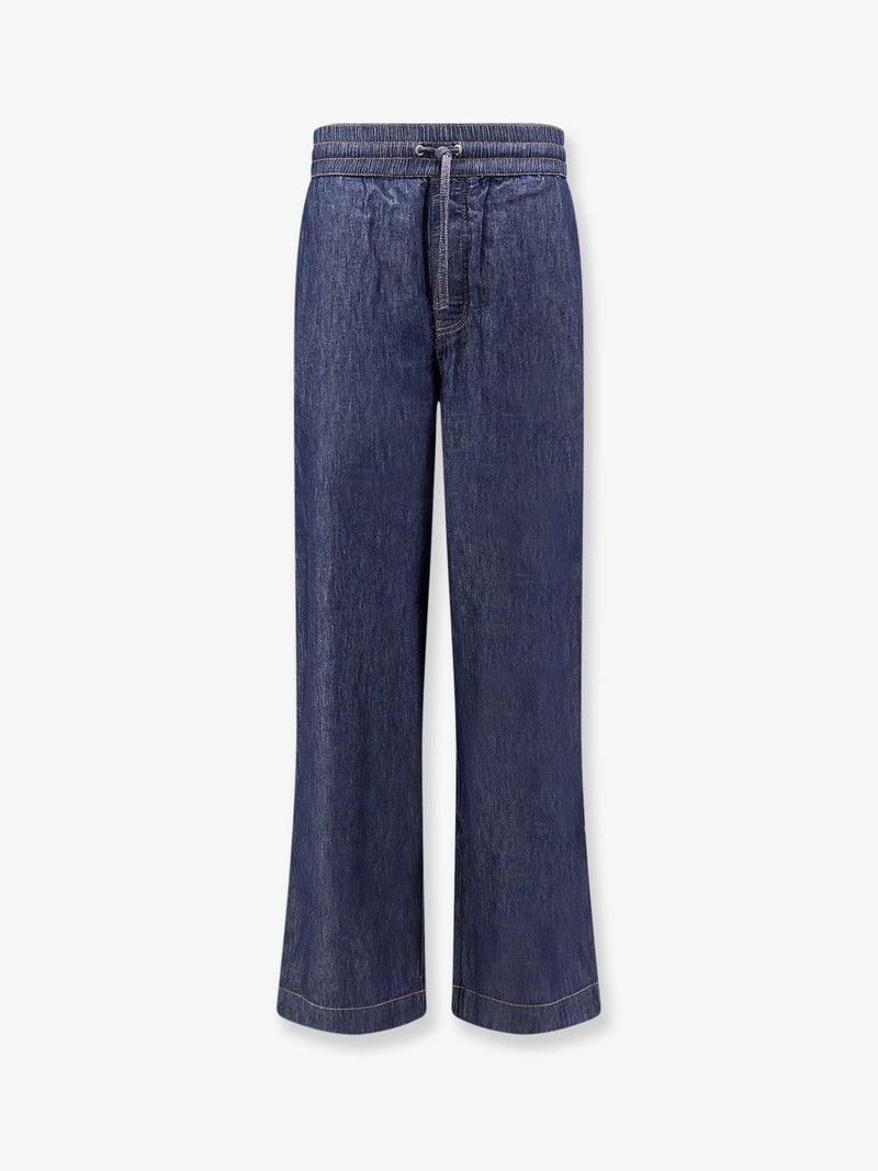 Jeans with adjustable drawstring