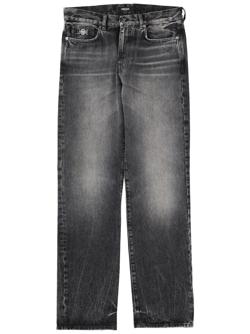 JEANS WITH "MEDUSA" DETAIL