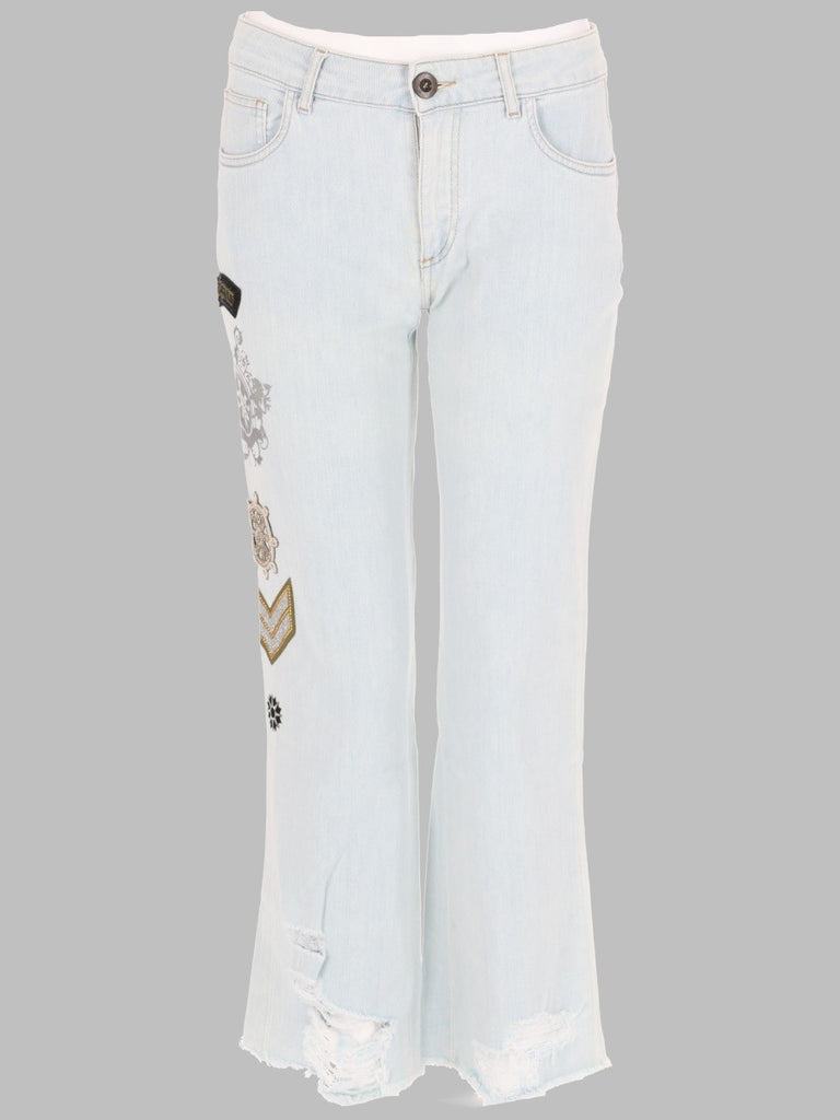 JEANS CON PATCH E STAMPA