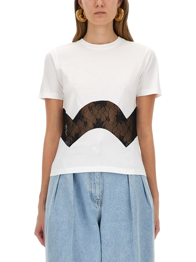 JERSEY T-SHIRT WITH LACE INSERT