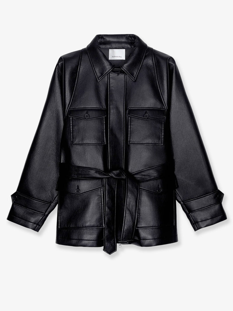 Kelia faux leather trench