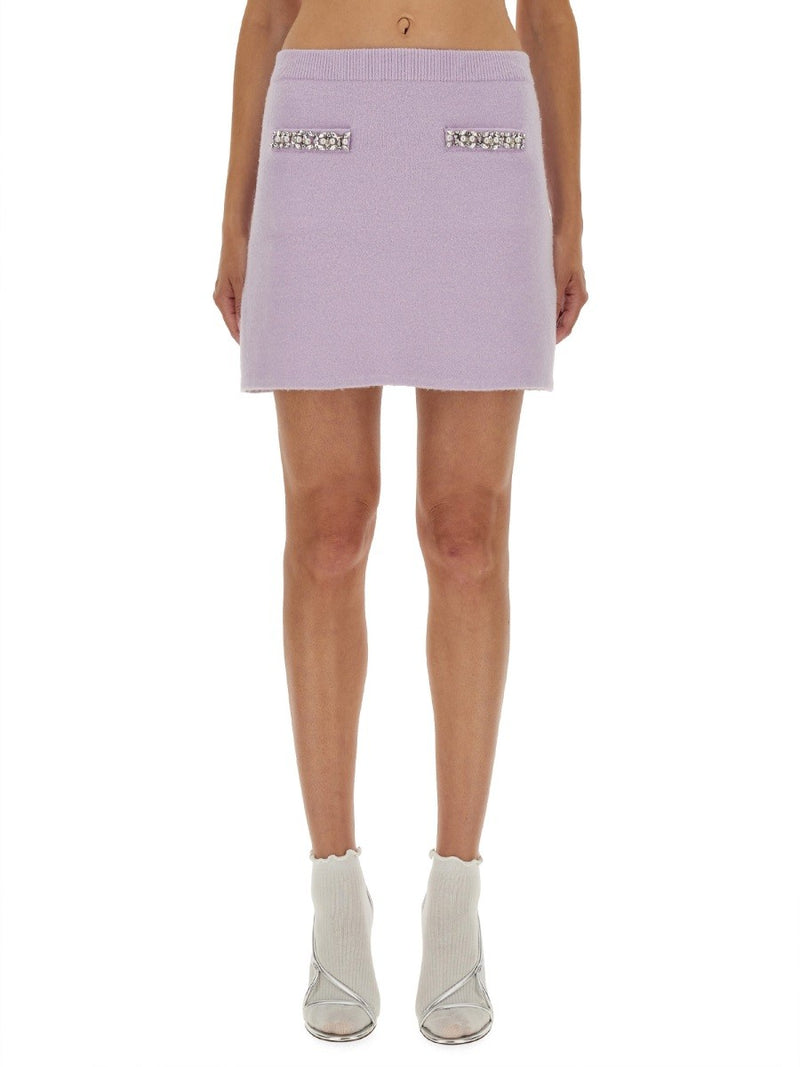 KNIT SKIRT WITH CRYSTALS