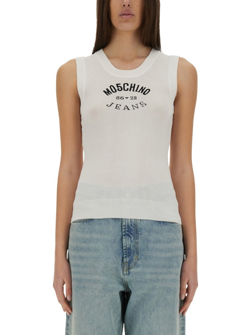 KNIT TOP WITH INLAY LOGO