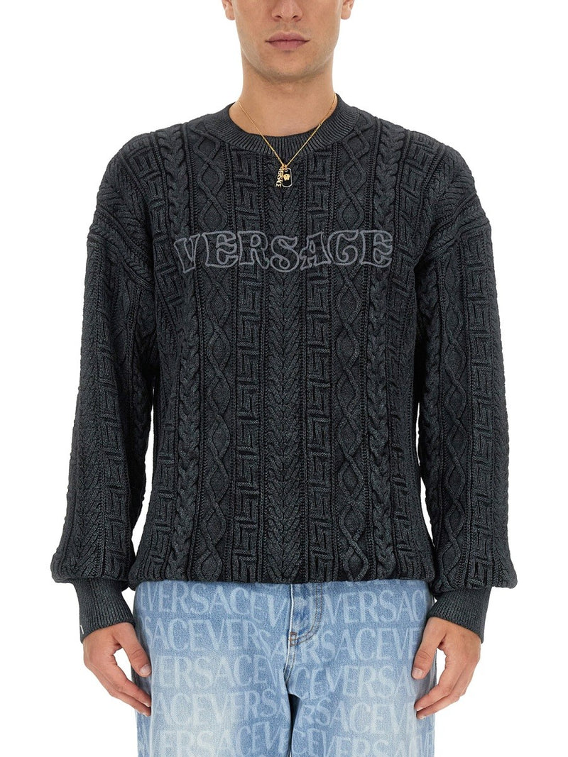 KNIT WITH GREEK BRAID WORK