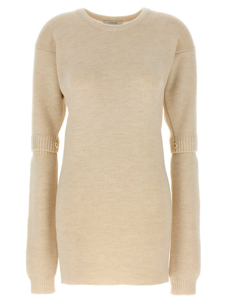 Knitted dress with removable sleeves