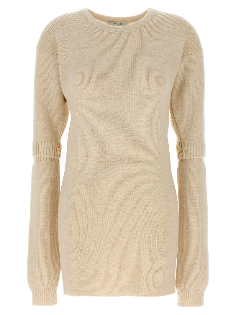 Knitted dress with removable sleeves